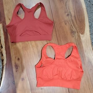 Coral Red + Burnt Red Sports Bras X2
